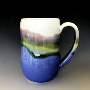 12 oz Mountain and Lakeshore Curvy Mug Liz Proffetty Ceramics Item#M9